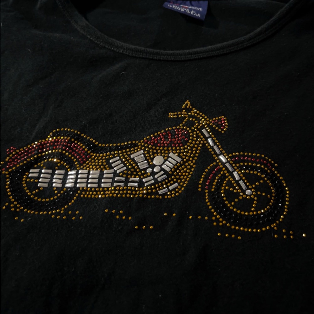 Women’s Black Sleeveless Top with Motorcycle Design Harley Davidson Tank Top - Picture 3 of 5